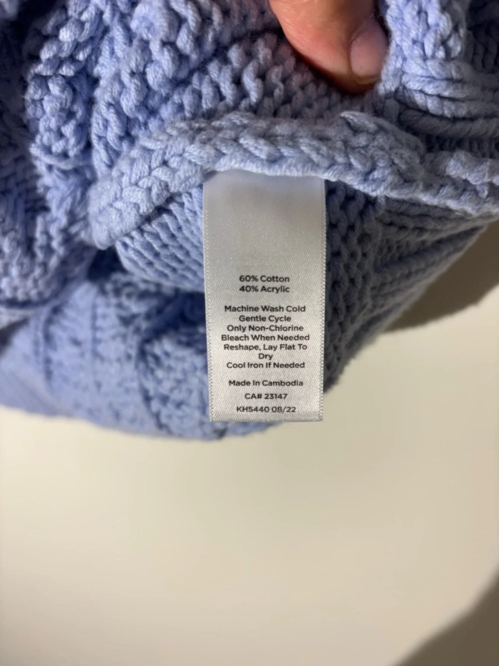 Talbots Petite Cable Knit Sweater Vest — Pale Blue - size Large - Picture 3 of 4